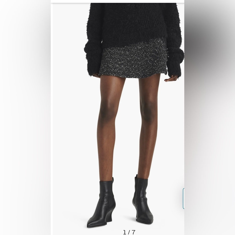 Rag and bone Elsie tweed mini  black with speckles of white